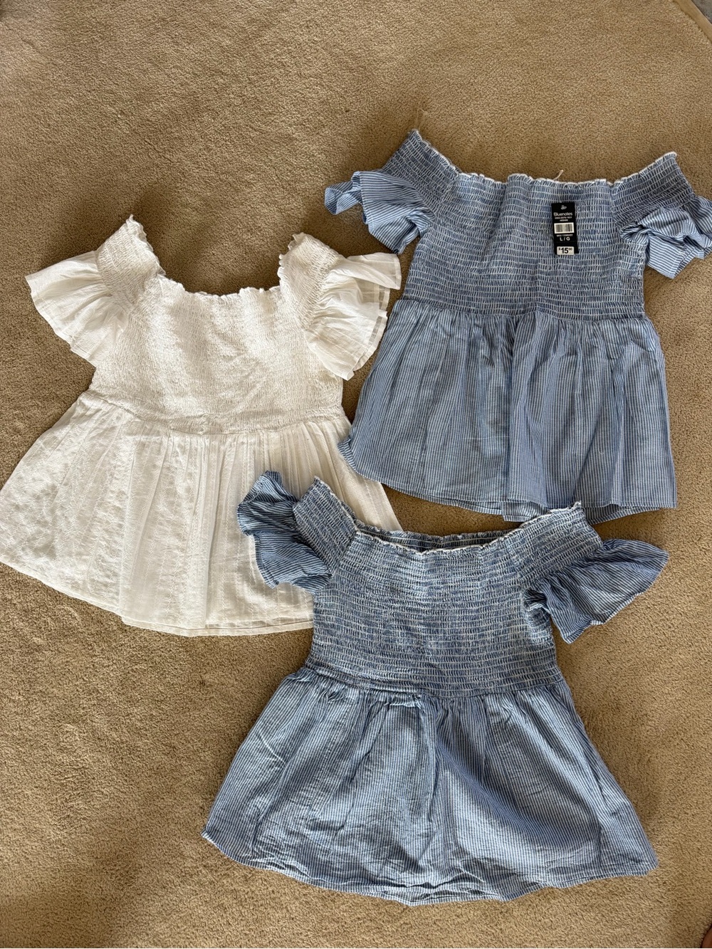 Bluenotes set of 3 Smocked Tops